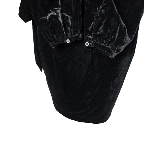 NWT J. Crew Velvet Black Wrap Long Sleebes V Neck Dress 0 - Picture 6 of 11